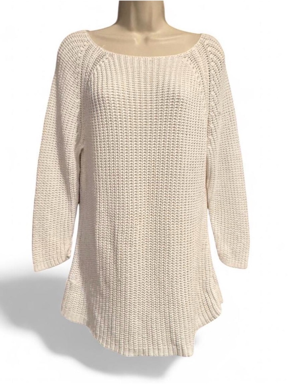Vintage Ralph Lauren Jeans Co Cream Cotton Breathable Classic Knit Sweater XL